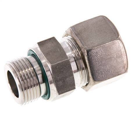 G 3/4'' Macho x 20S Racor de compresión recto de acero inoxidable con junta FKM 400 Bar DIN 2353