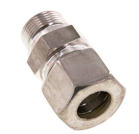 G 3/4'' Macho x 20S Racor de compresión recto de acero inoxidable con junta FKM 400 Bar DIN 2353