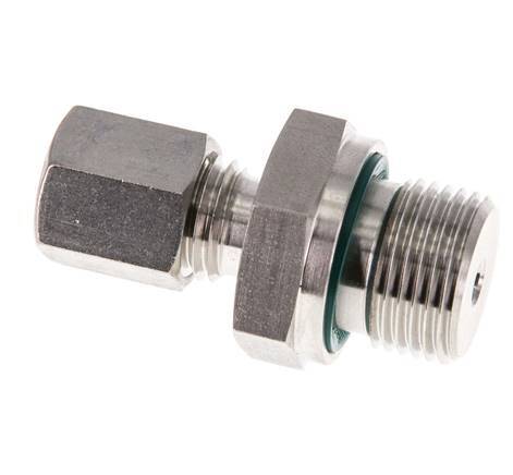G 3/8'' Macho x 6L Racor de compresión recto de acero inoxidable con junta FKM 315 Bar DIN 2353