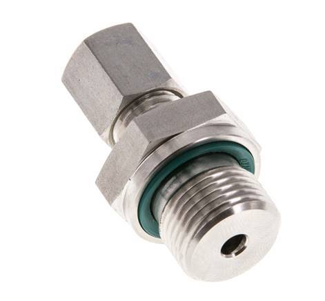 G 3/8'' Macho x 6L Racor de compresión recto de acero inoxidable con junta FKM 315 Bar DIN 2353