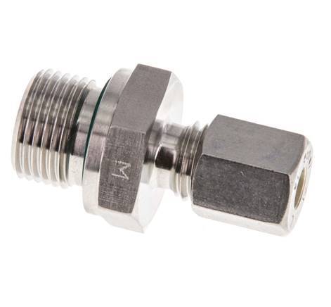 G 3/8'' Macho x 6L Racor de compresión recto de acero inoxidable con junta FKM 315 Bar DIN 2353