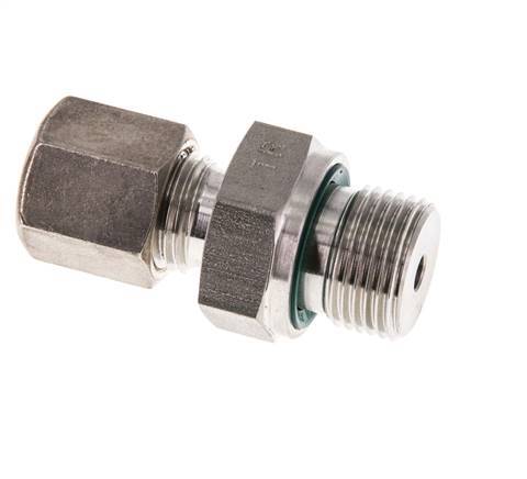 G 3/8'' Macho x 6S Racor de compresión recto de acero inoxidable con junta FKM 630 Bar DIN 2353