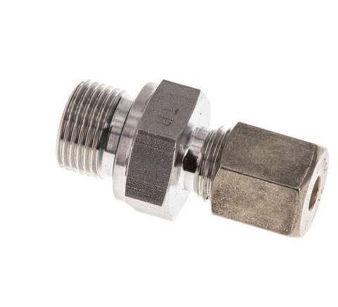 G 3/8'' Macho x 6S Racor de compresión recto de acero inoxidable con junta FKM 630 Bar DIN 2353
