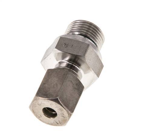 G 3/8'' Macho x 6S Racor de compresión recto de acero inoxidable con junta FKM 630 Bar DIN 2353
