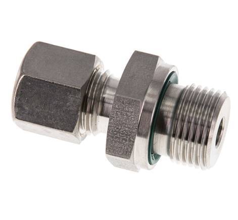 G 3/8'' Macho x 8L Racor de compresión recto de acero inoxidable con junta FKM 315 Bar DIN 2353