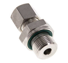 G 3/8'' Macho x 8L Racor de compresión recto de acero inoxidable con junta FKM 315 Bar DIN 2353