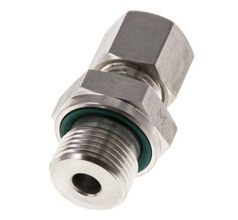 G 3/8'' Macho x 8L Racor de compresión recto de acero inoxidable con junta FKM 315 Bar DIN 2353