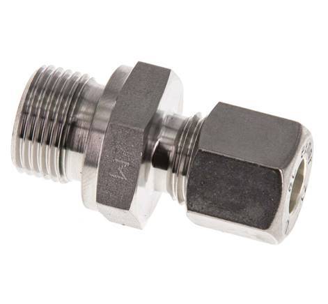 G 3/8'' Macho x 8L Racor de compresión recto de acero inoxidable con junta FKM 315 Bar DIN 2353