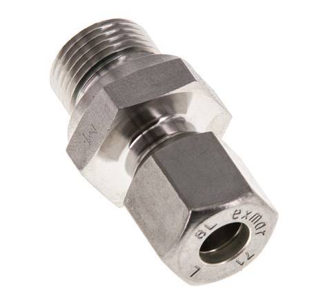 G 3/8'' Macho x 8L Racor de compresión recto de acero inoxidable con junta FKM 315 Bar DIN 2353