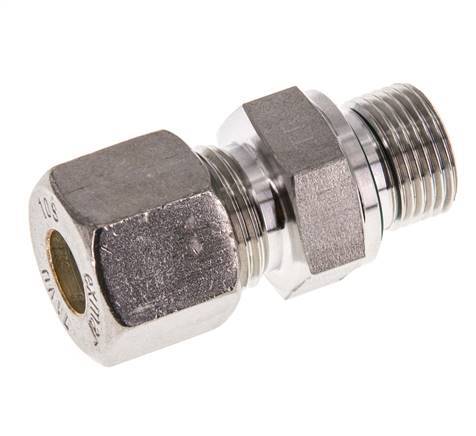 G 3/8'' Macho x 10S Racor de compresión recto de acero inoxidable con junta FKM 630 Bar DIN 2353