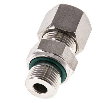 G 3/8'' Macho x 10S Racor de compresión recto de acero inoxidable con junta FKM 630 Bar DIN 2353