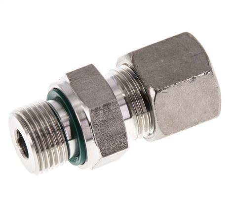 G 3/8'' Macho x 10S Racor de compresión recto de acero inoxidable con junta FKM 630 Bar DIN 2353