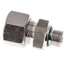G 3/8'' Macho x 16S Racor de compresión recto de acero inoxidable con junta FKM 400 Bar DIN 2353