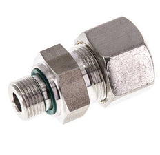 G 3/8'' Macho x 16S Racor de compresión recto de acero inoxidable con junta FKM 400 Bar DIN 2353
