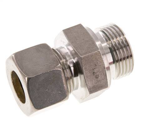 G 1'' Macho x 20S Racor de compresión recto de acero inoxidable con junta FKM 400 Bar DIN 2353