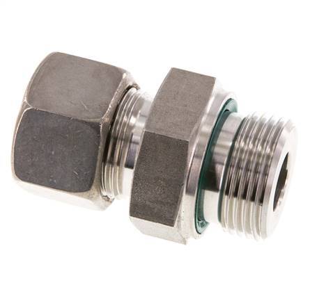 G 1'' Macho x 20S Racor de compresión recto de acero inoxidable con junta FKM 400 Bar DIN 2353
