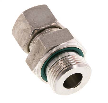 G 1'' Macho x 20S Racor de compresión recto de acero inoxidable con junta FKM 400 Bar DIN 2353