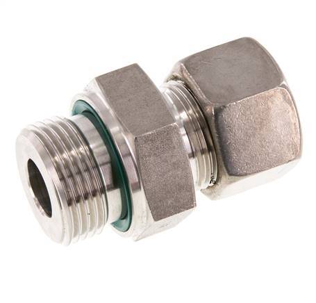 G 1'' Macho x 20S Racor de compresión recto de acero inoxidable con junta FKM 400 Bar DIN 2353