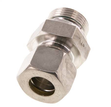 G 1'' Macho x 20S Racor de compresión recto de acero inoxidable con junta FKM 400 Bar DIN 2353