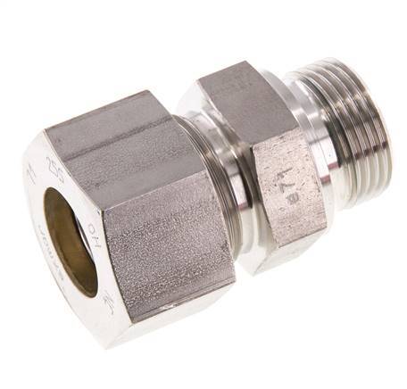 G 1'' Macho x 25S Racor de compresión recto de acero inoxidable con junta FKM 400 Bar DIN 2353