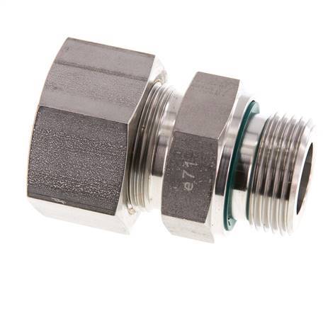 G 1'' Macho x 25S Racor de compresión recto de acero inoxidable con junta FKM 400 Bar DIN 2353