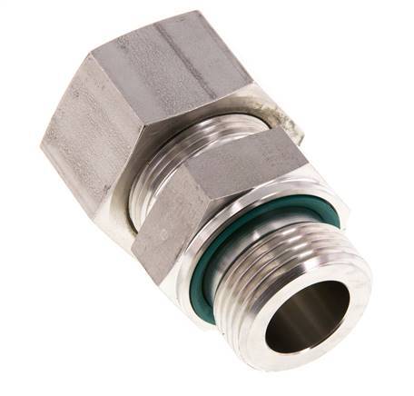 G 1'' Macho x 25S Racor de compresión recto de acero inoxidable con junta FKM 400 Bar DIN 2353
