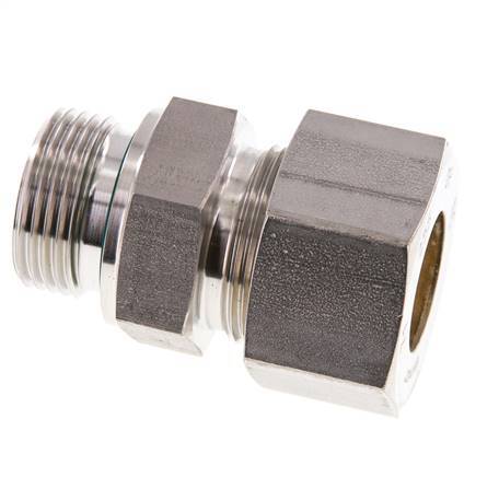 G 1'' Macho x 25S Racor de compresión recto de acero inoxidable con junta FKM 400 Bar DIN 2353