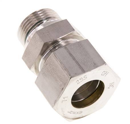 G 1'' Macho x 25S Racor de compresión recto de acero inoxidable con junta FKM 400 Bar DIN 2353