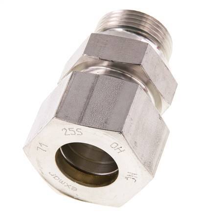 G 1'' Macho x 25S Racor de compresión recto de acero inoxidable con junta FKM 400 Bar DIN 2353