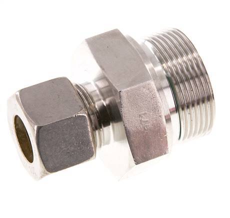 G 1 1/2'' Macho x 20S Racor de compresión recto de acero inoxidable con junta FKM 400 Bar DIN 2353