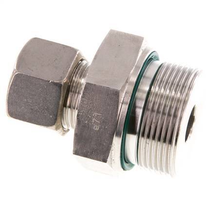 G 1 1/2'' Macho x 20S Racor de compresión recto de acero inoxidable con junta FKM 400 Bar DIN 2353