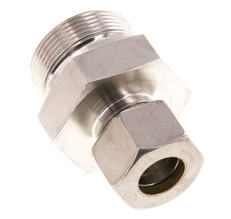 G 1 1/2'' Macho x 20S Racor de compresión recto de acero inoxidable con junta FKM 400 Bar DIN 2353