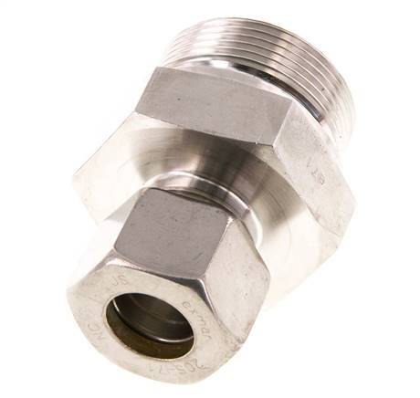 G 1 1/2'' Macho x 20S Racor de compresión recto de acero inoxidable con junta FKM 400 Bar DIN 2353