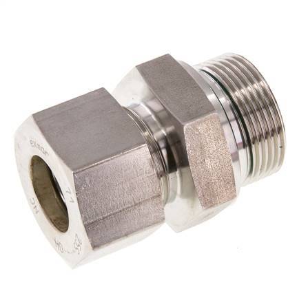 G 1 1/4'' Macho x 25S Racor de compresión recto de acero inoxidable con junta FKM 400 Bar DIN 2353