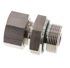 G 1 1/4'' Macho x 25S Racor de compresión recto de acero inoxidable con junta FKM 400 Bar DIN 2353