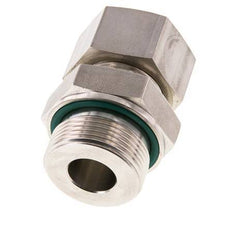 G 1 1/4'' Macho x 25S Racor de compresión recto de acero inoxidable con junta FKM 400 Bar DIN 2353