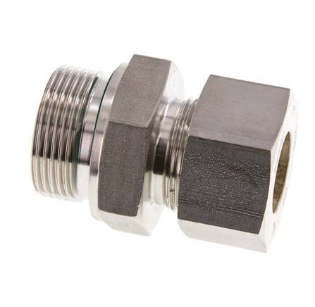 G 1 1/4'' Macho x 25S Racor de compresión recto de acero inoxidable con junta FKM 400 Bar DIN 2353