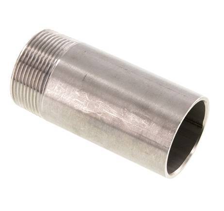 R 1 1/2'' Male x 48.3mm Stainless steel Pipe Nipple with Welding End 20 Bar DIN 2982 - 100mm