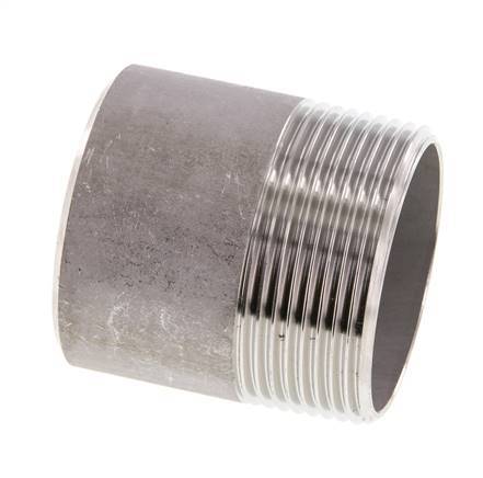R 1 1/2'' Male x 48.3mm Stainless steel Pipe Nipple with Welding End 20 Bar DIN 2982 - 50mm