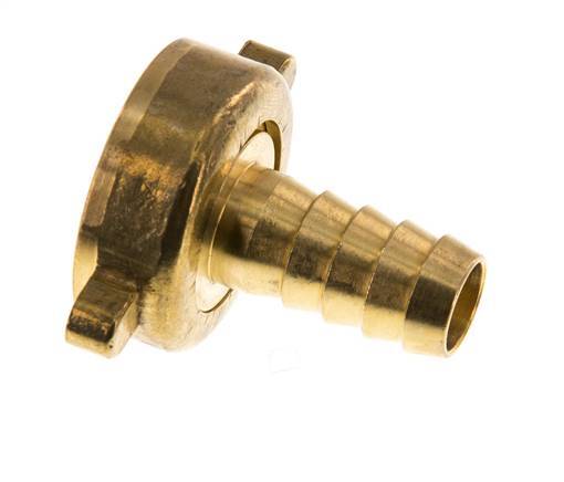 G 1'' x 13mm Brass Hose barb with NBR Seal and Wing Nut 16 Bar [2 Pieces]