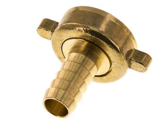G 1'' x 13mm Brass Hose barb with NBR Seal and Wing Nut 16 Bar [2 Pieces]