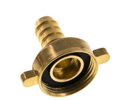 G 1'' x 13mm Brass Hose barb with NBR Seal and Wing Nut 16 Bar [2 Pieces]