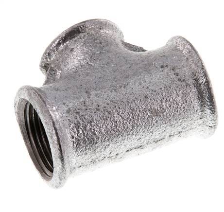 Rp 3/4'' x Rp 1/2'' Zinc plated Cast iron Tee 25 Bar [2 Pieces]