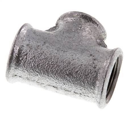 Rp 3/4'' x Rp 1/2'' Zinc plated Cast iron Tee 25 Bar [2 Pieces]