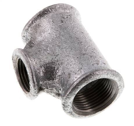 Rp 3/4'' x Rp 1/2'' Zinc plated Cast iron Tee 25 Bar [2 Pieces]