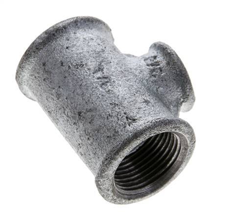Rp 3/4'' x Rp 3/8'' Zinc plated Cast iron Tee 25 Bar [2 Pieces]