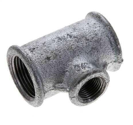 Rp 3/4'' x Rp 3/8'' Zinc plated Cast iron Tee 25 Bar [2 Pieces]