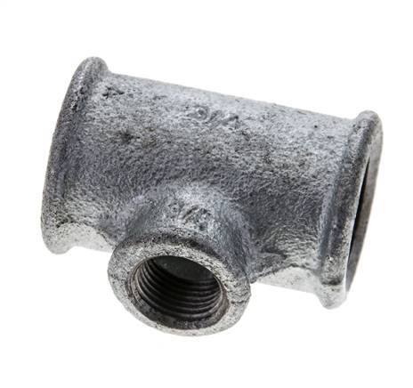 Rp 3/4'' x Rp 3/8'' Zinc plated Cast iron Tee 25 Bar [2 Pieces]