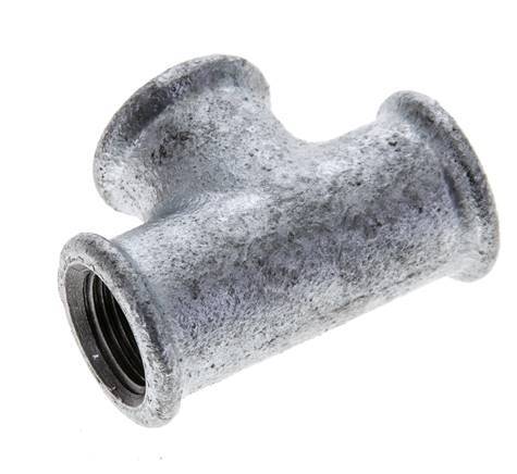 Rp 3/8'' Zinc plated Cast iron Tee 25 Bar [2 Pieces]