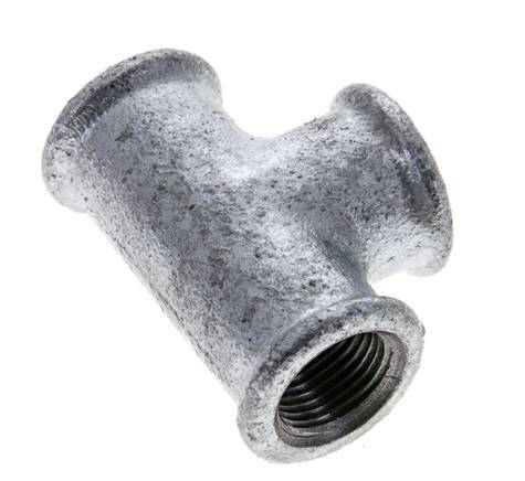 Rp 3/8'' Zinc plated Cast iron Tee 25 Bar [2 Pieces]